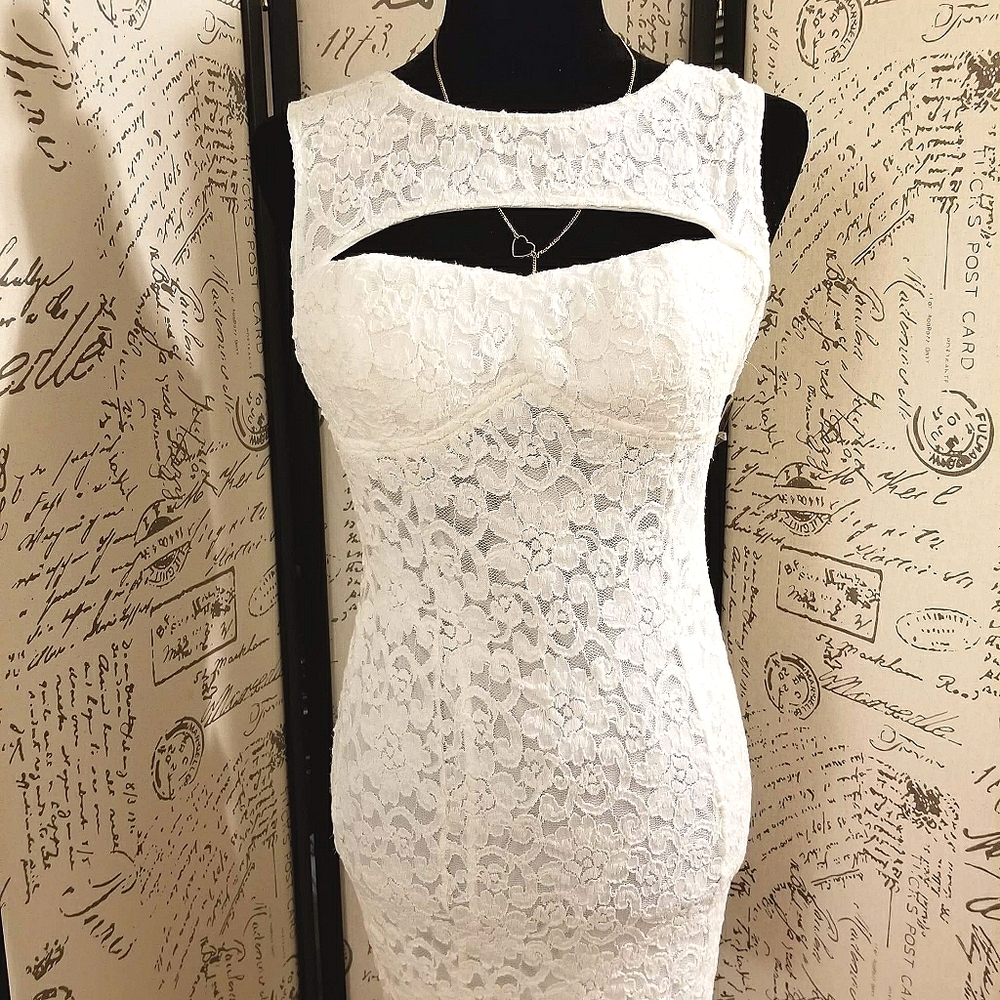 Sexy lacey white dress
